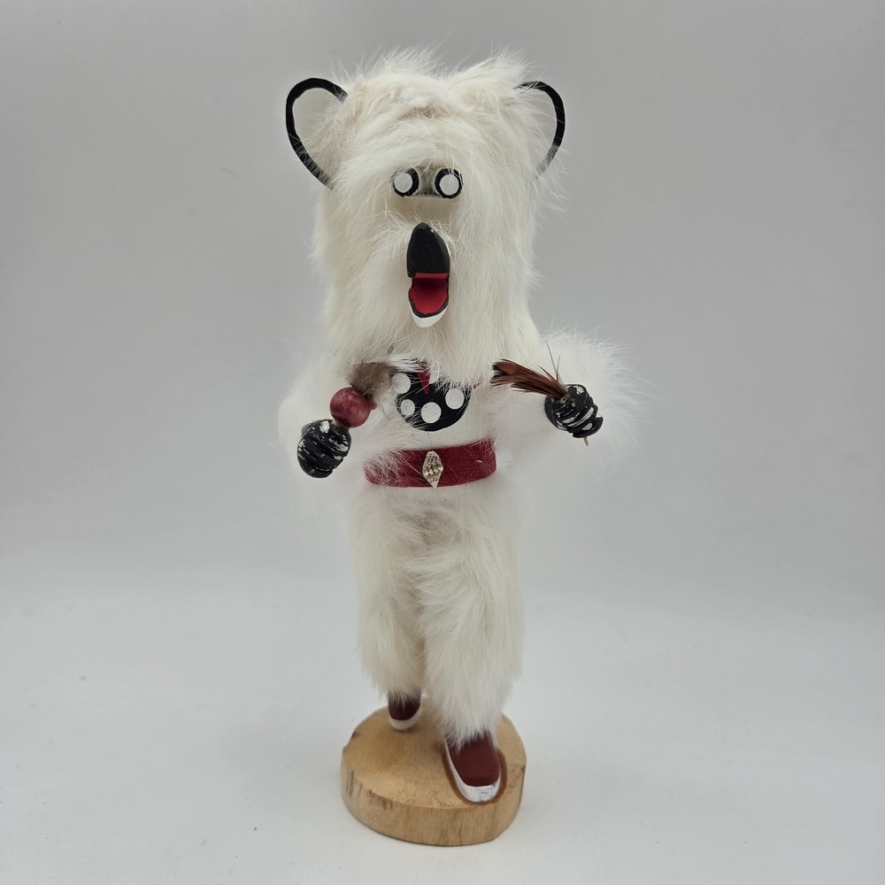 Vintage 8" Native American Removable Mask "Bear" Kachina Doll By E. Jimmie